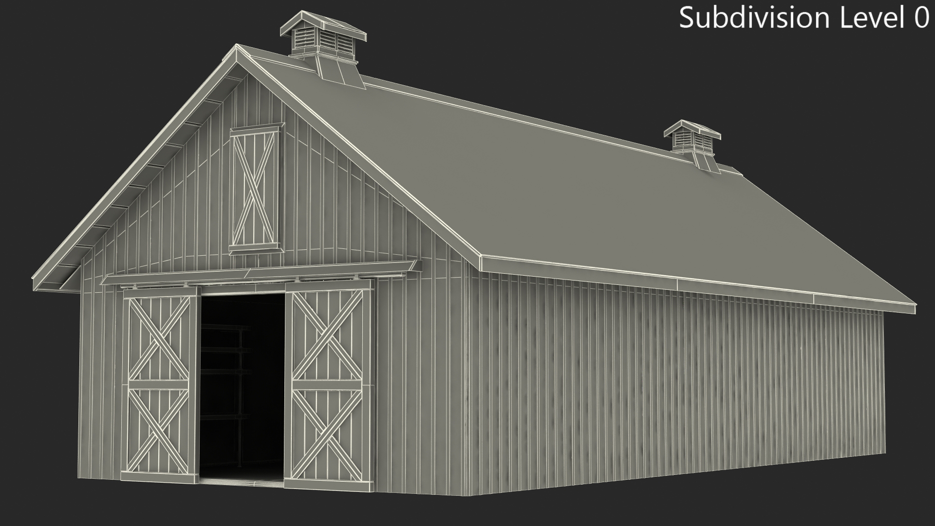 3D Rustic Wooden Barn model