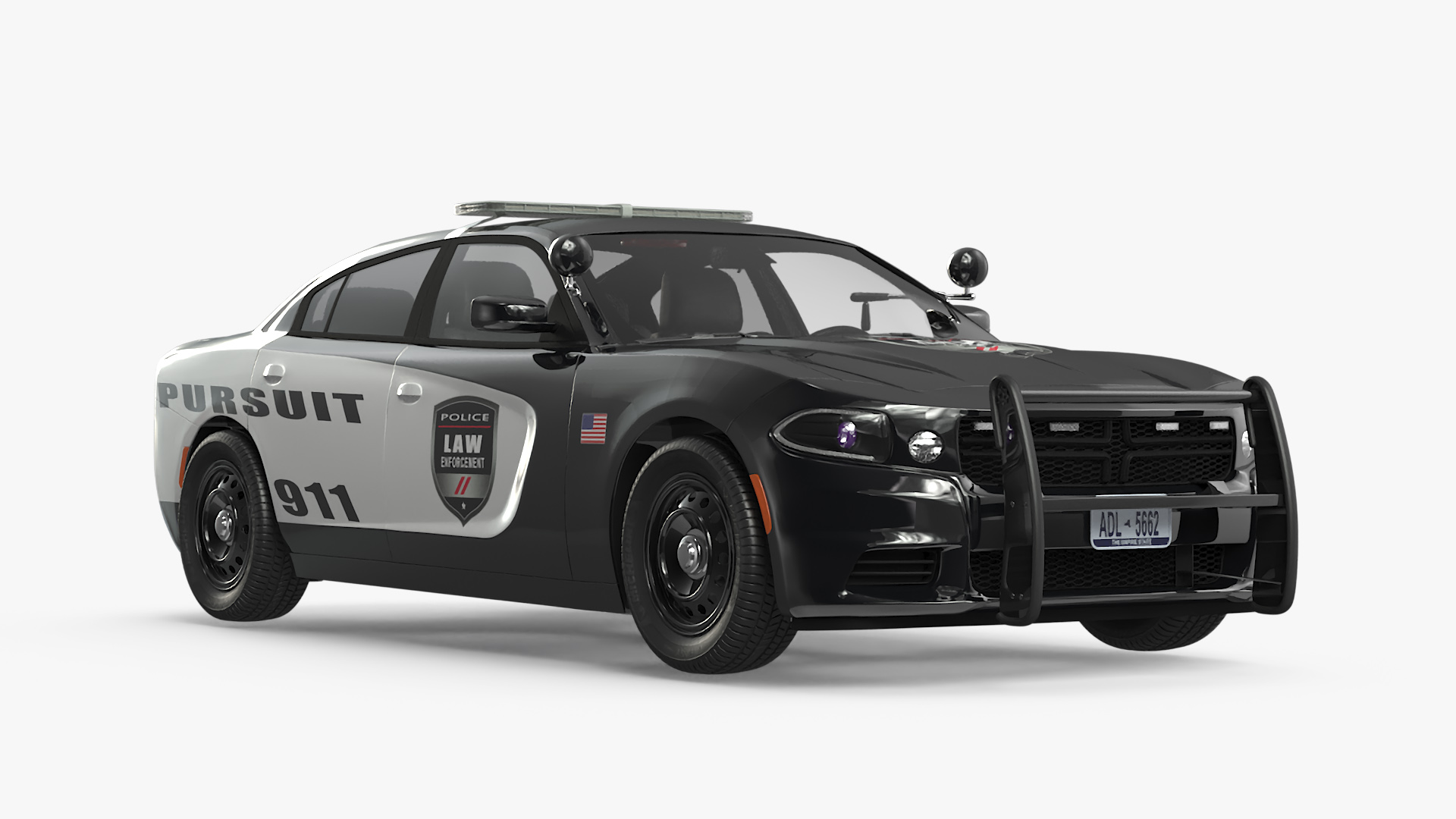 SWAT Officer with Asian Prisoner and Police Car 3D