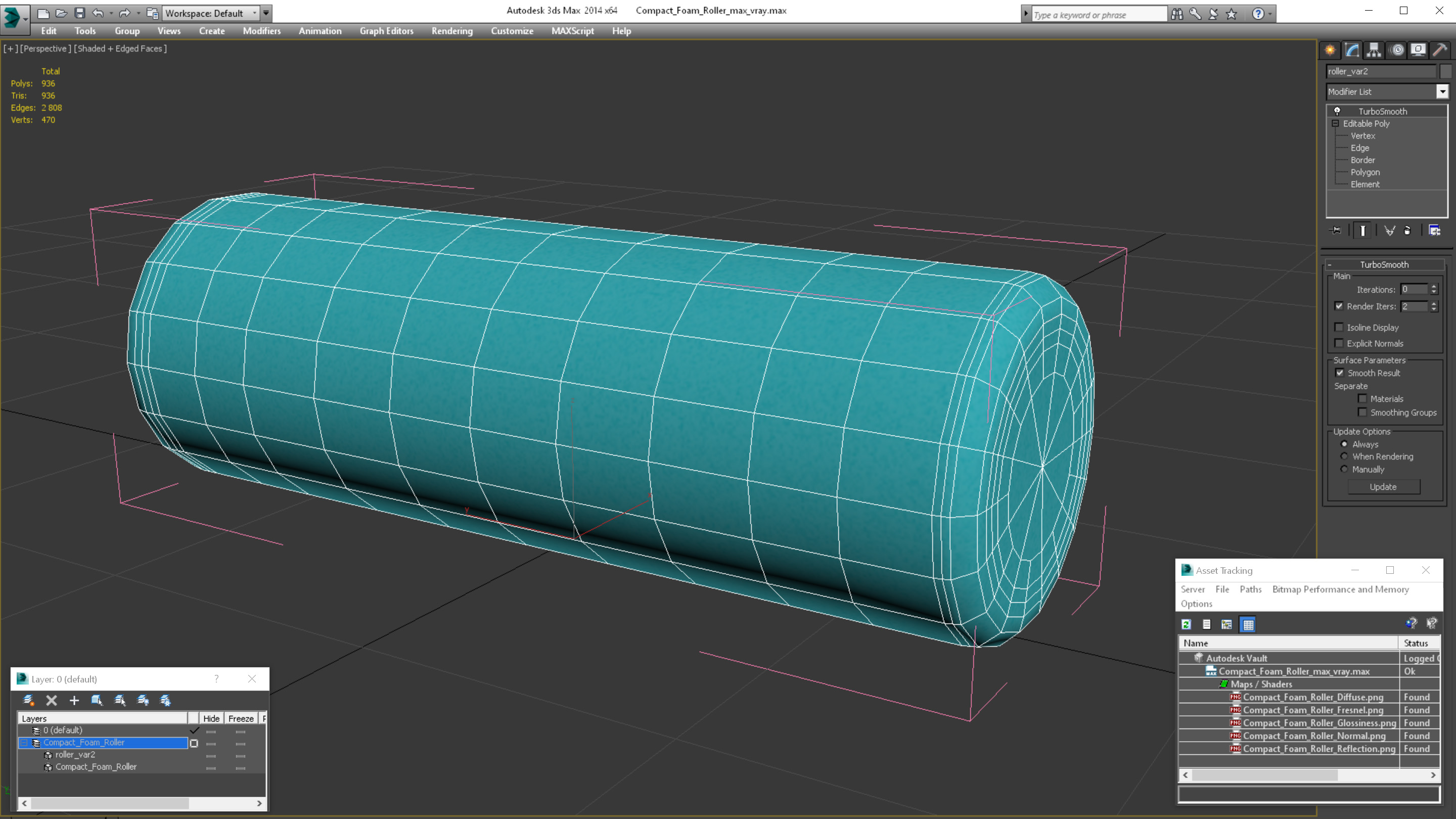 Compact Foam Roller 3D model