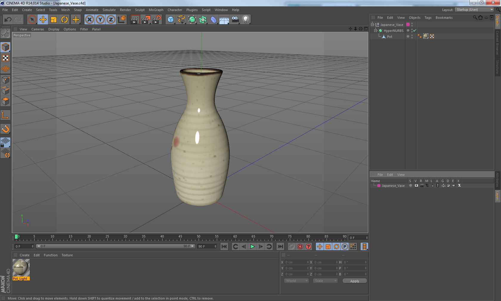 3D Japanese Vase model