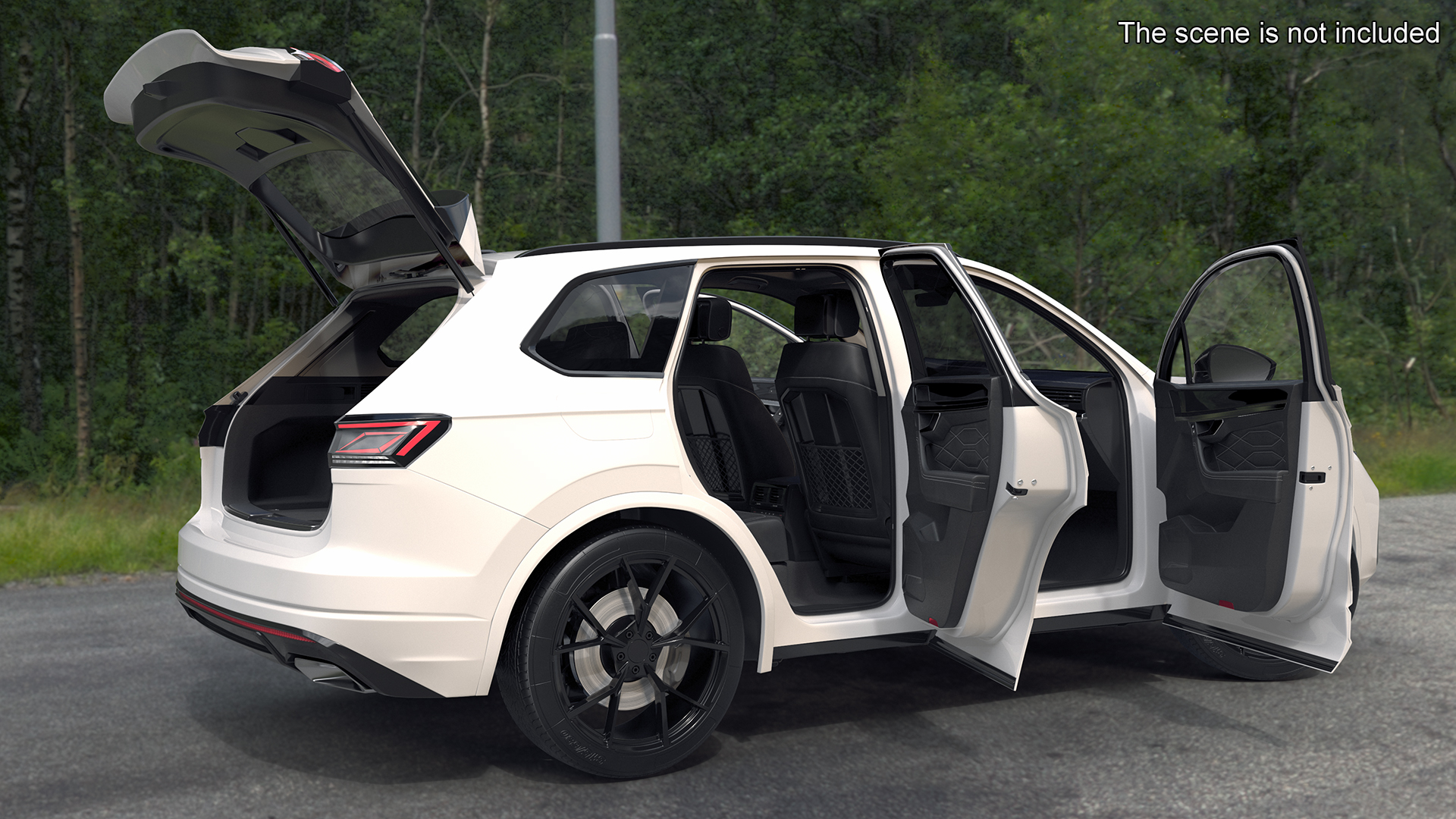 3D Electric SUV White model