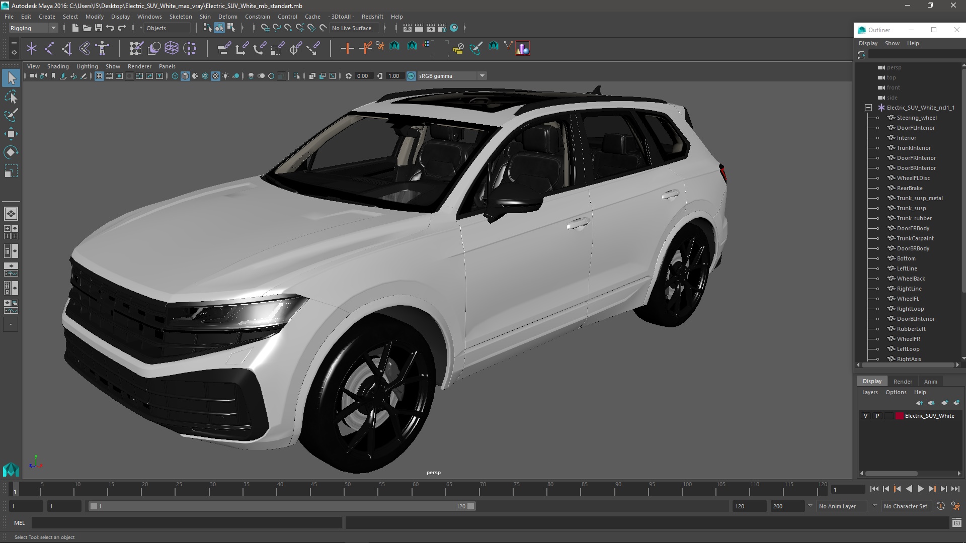 3D Electric SUV White model