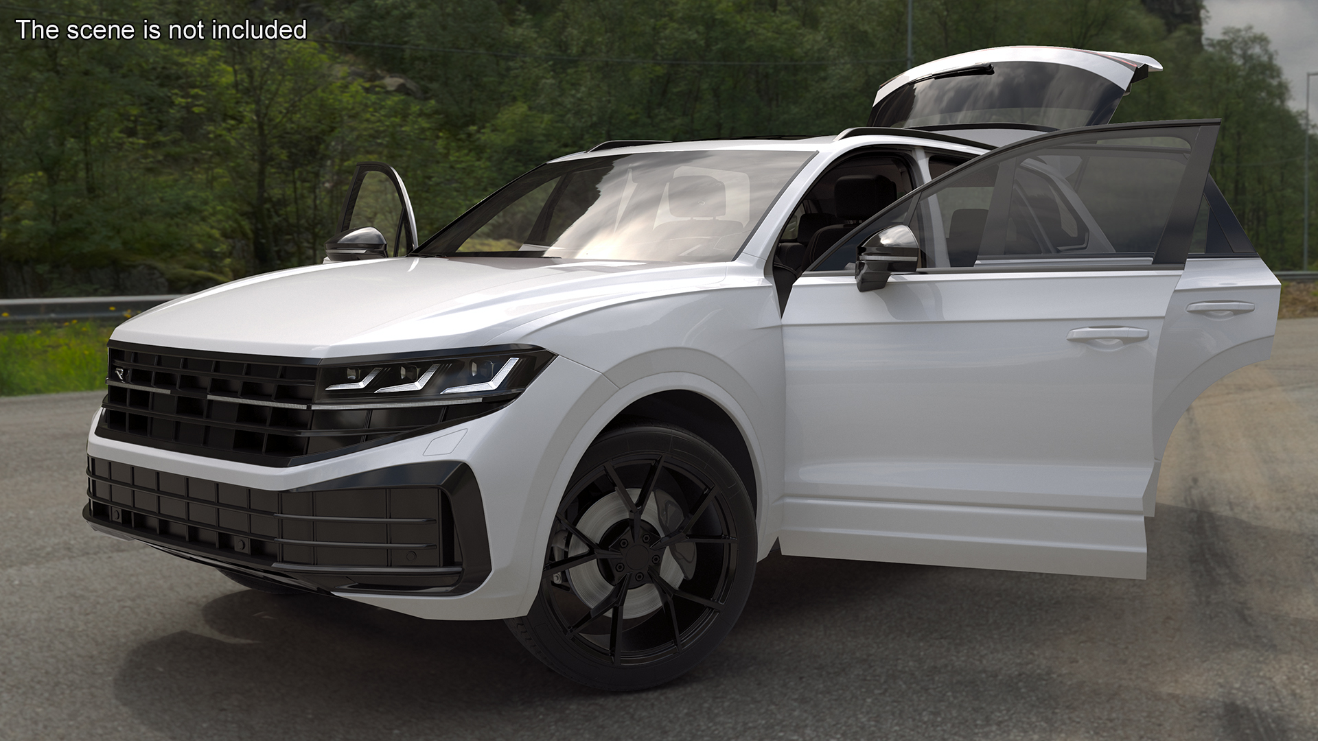 3D Electric SUV White model