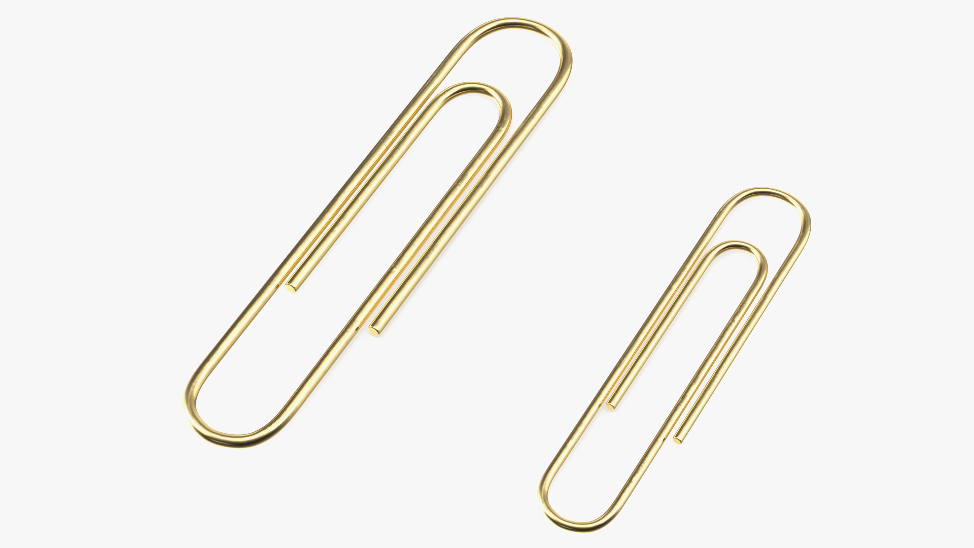 3D Paper Clip Oval Shape Gold