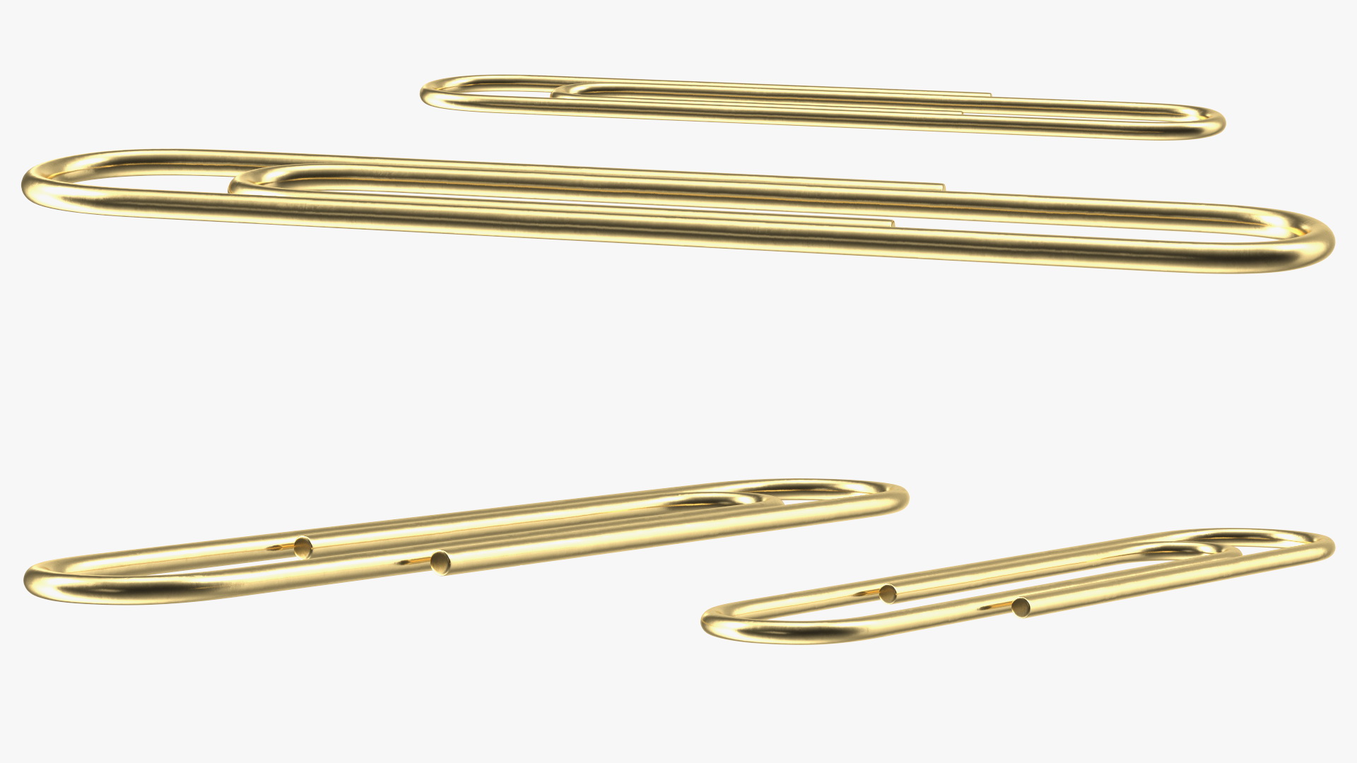 3D Paper Clip Oval Shape Gold