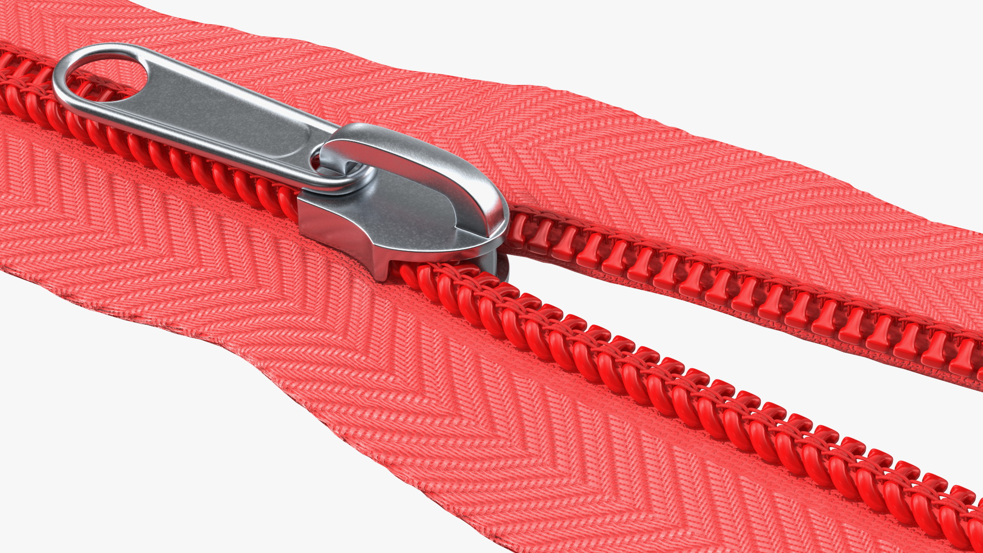 Nylon Coil Closed End Zipper Red 3D