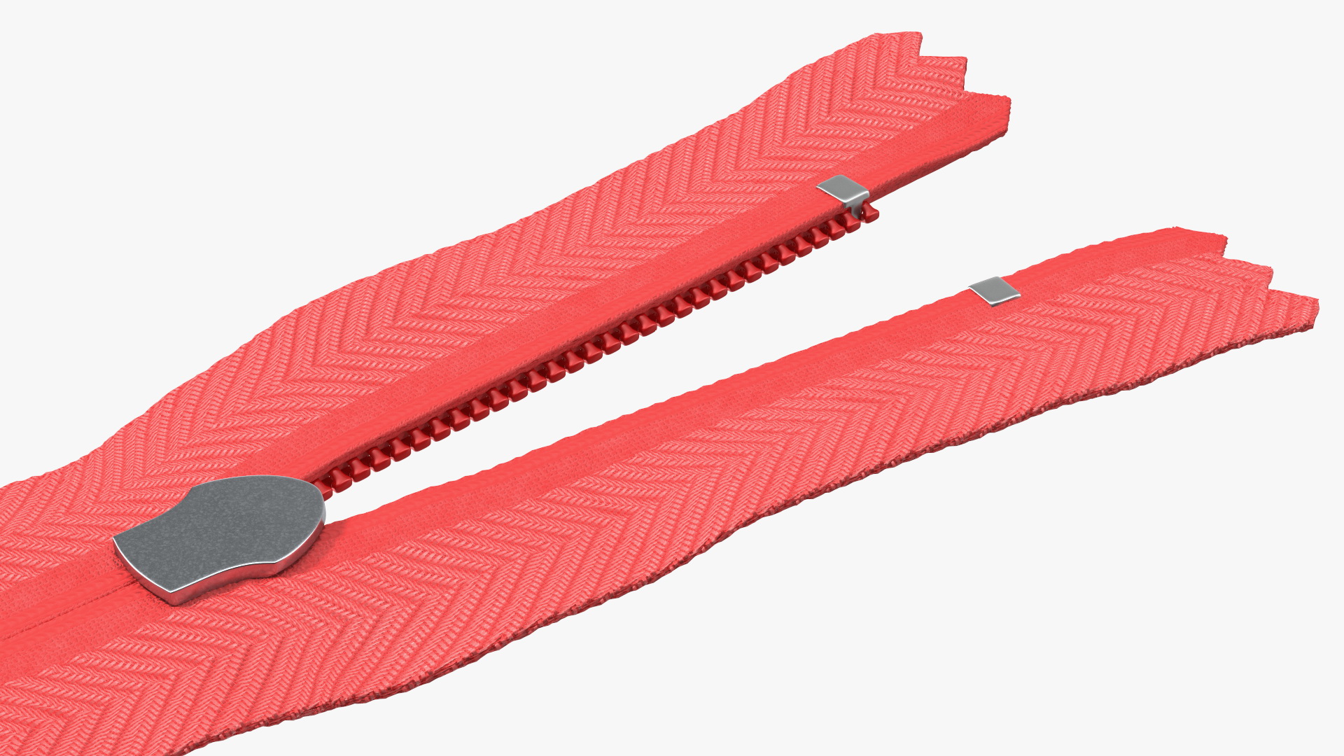 Nylon Coil Closed End Zipper Red 3D