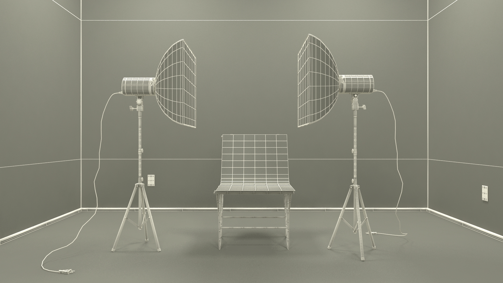 3D Blackout Photo Studio with Black Walls model