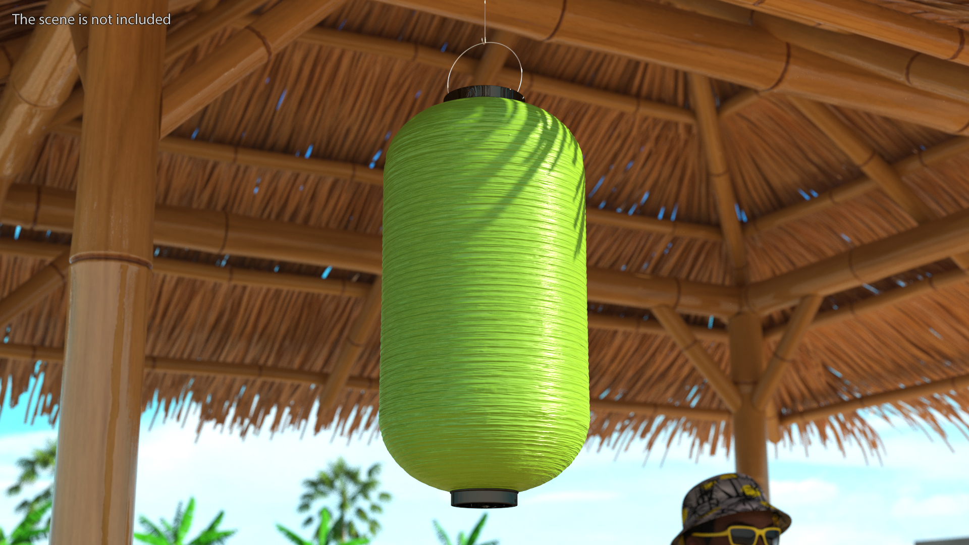 3D Decorative Hanging Cylinder Lantern Green