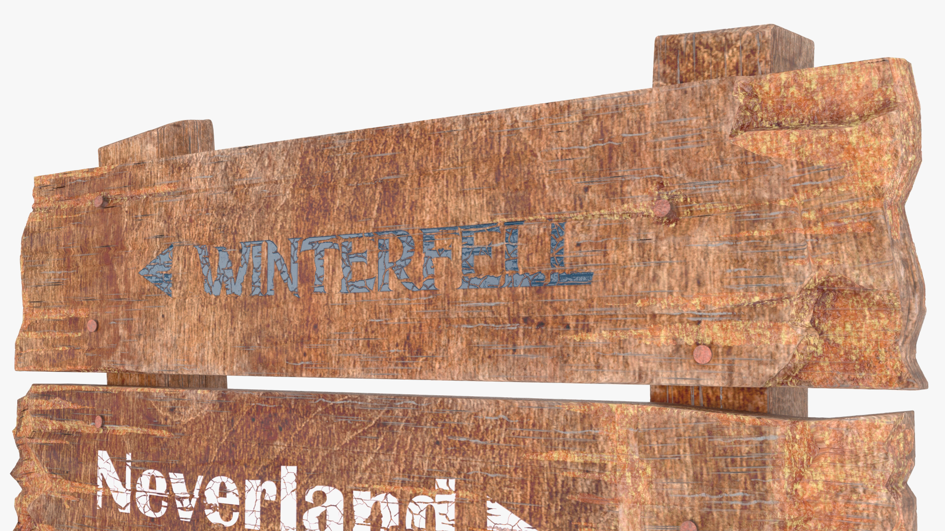 3D model Aged Weathered Rustic Signpost