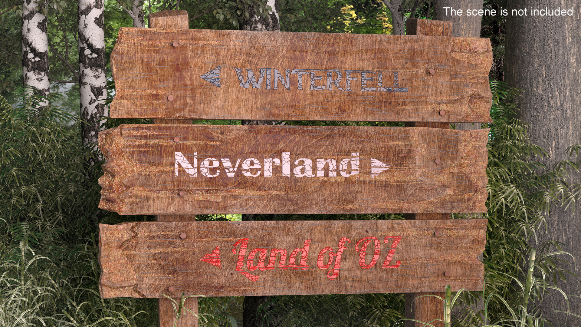 3D model Aged Weathered Rustic Signpost