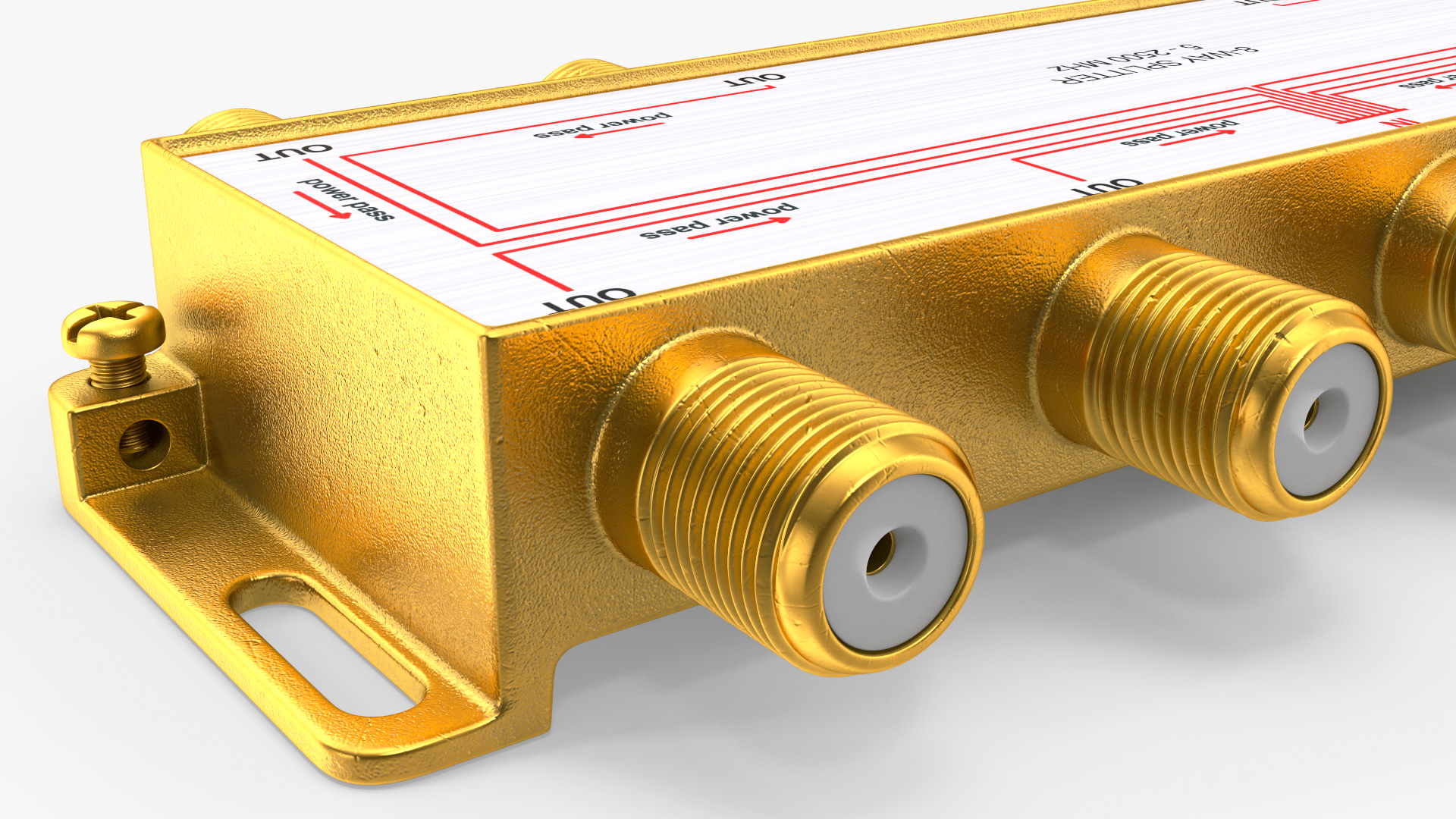 CATV Broadband Coaxial Splitter 8 Way 3D