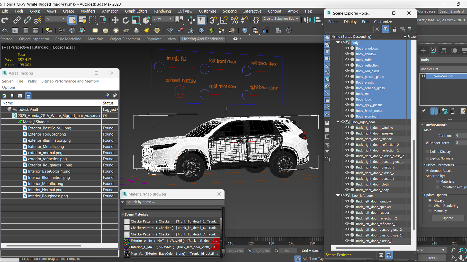 3D 2025 Honda CR-V White Rigged model