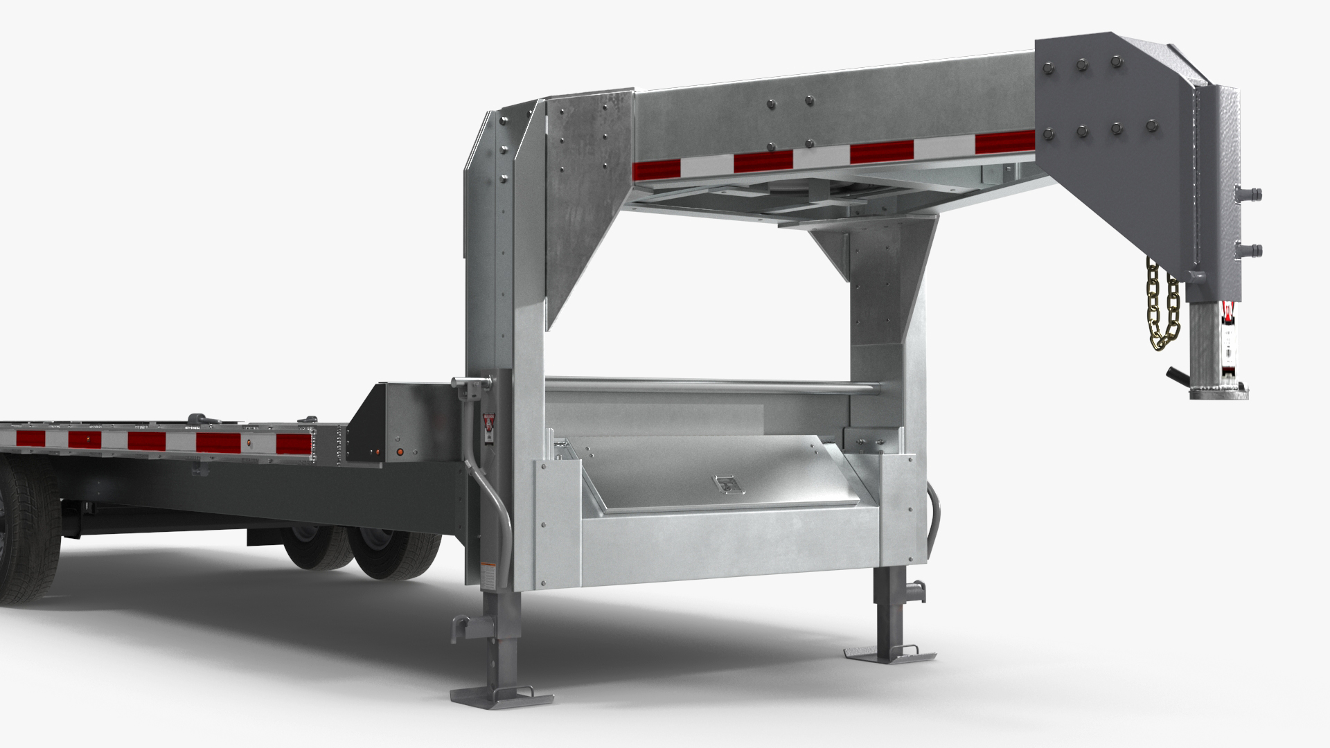 Gooseneck Equipment Pickup Trailer 3D model