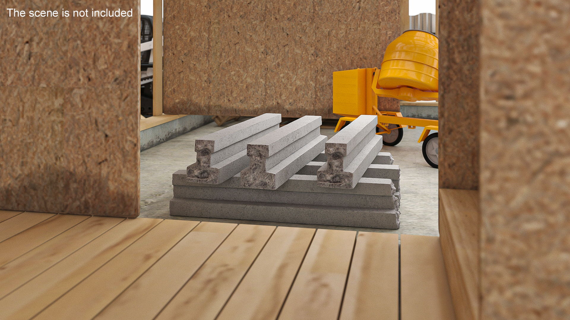 3D Concrete Floor T Beam