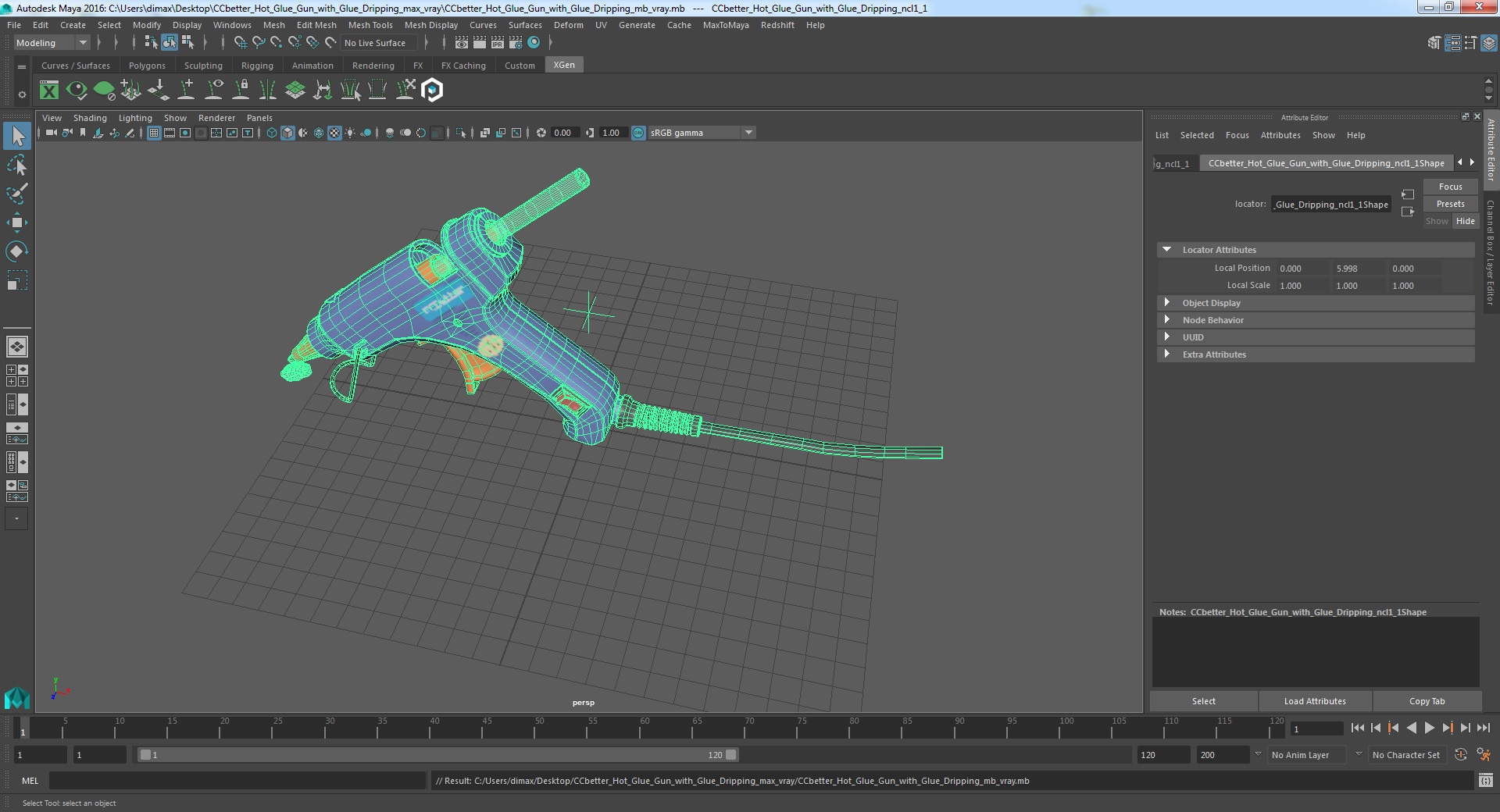 3D model CCbetter Hot Glue Gun with Glue Dripping