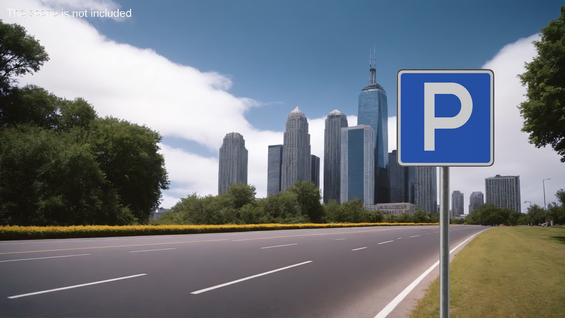 Road Sign Parking 3D