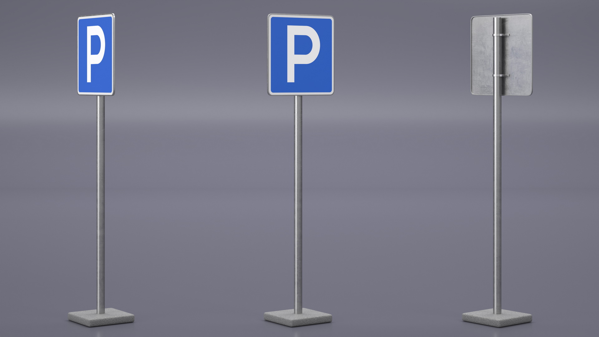 Road Sign Parking 3D