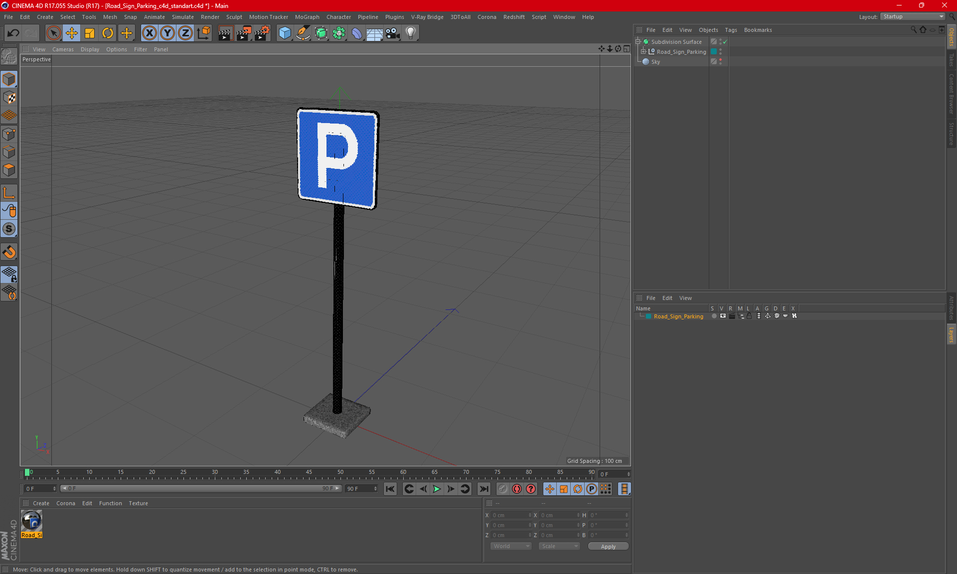 Road Sign Parking 3D