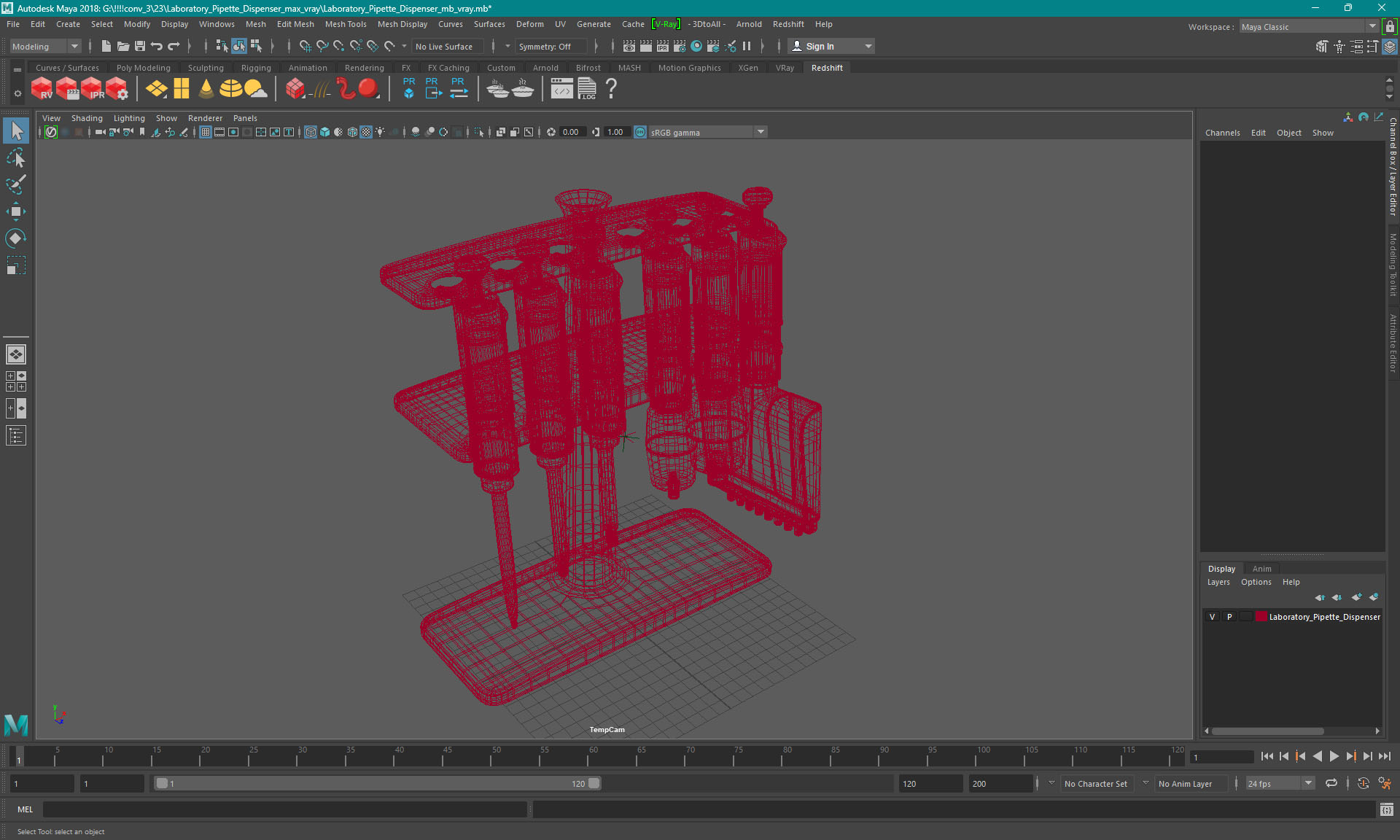 3D Laboratory Pipette Dispenser model