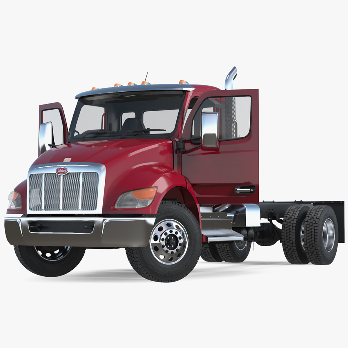 Red Truck Peterbilt 537 Rigged for Maya 3D model