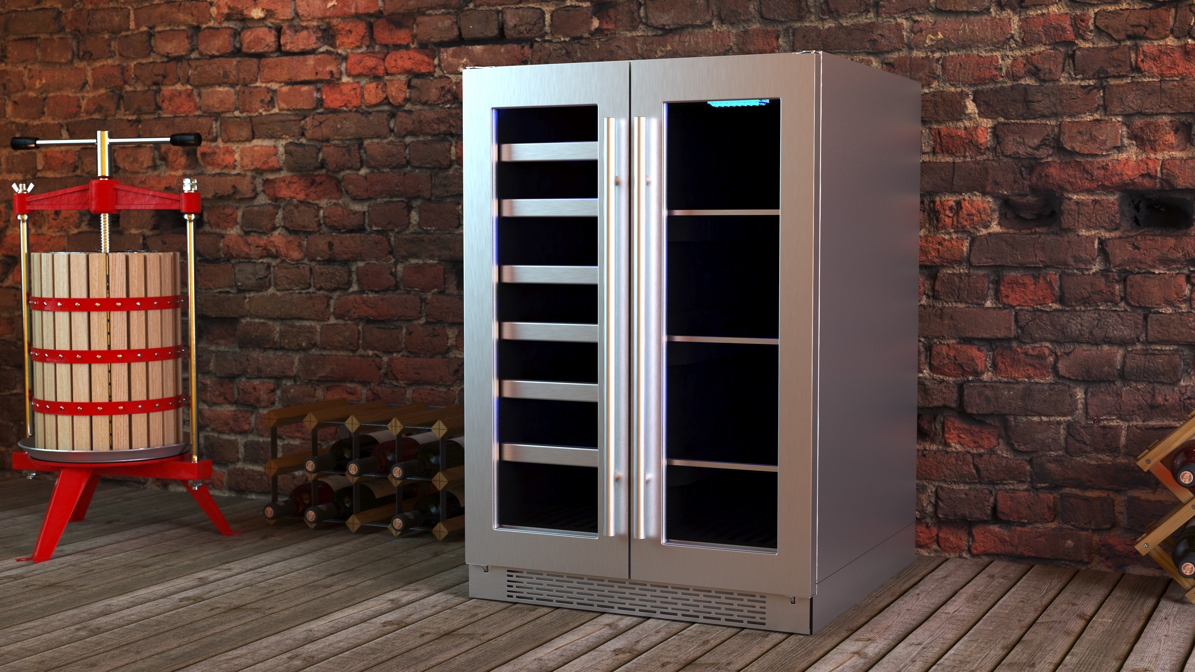 Wine Cooler Set Full Compact and Dual Zone 3D