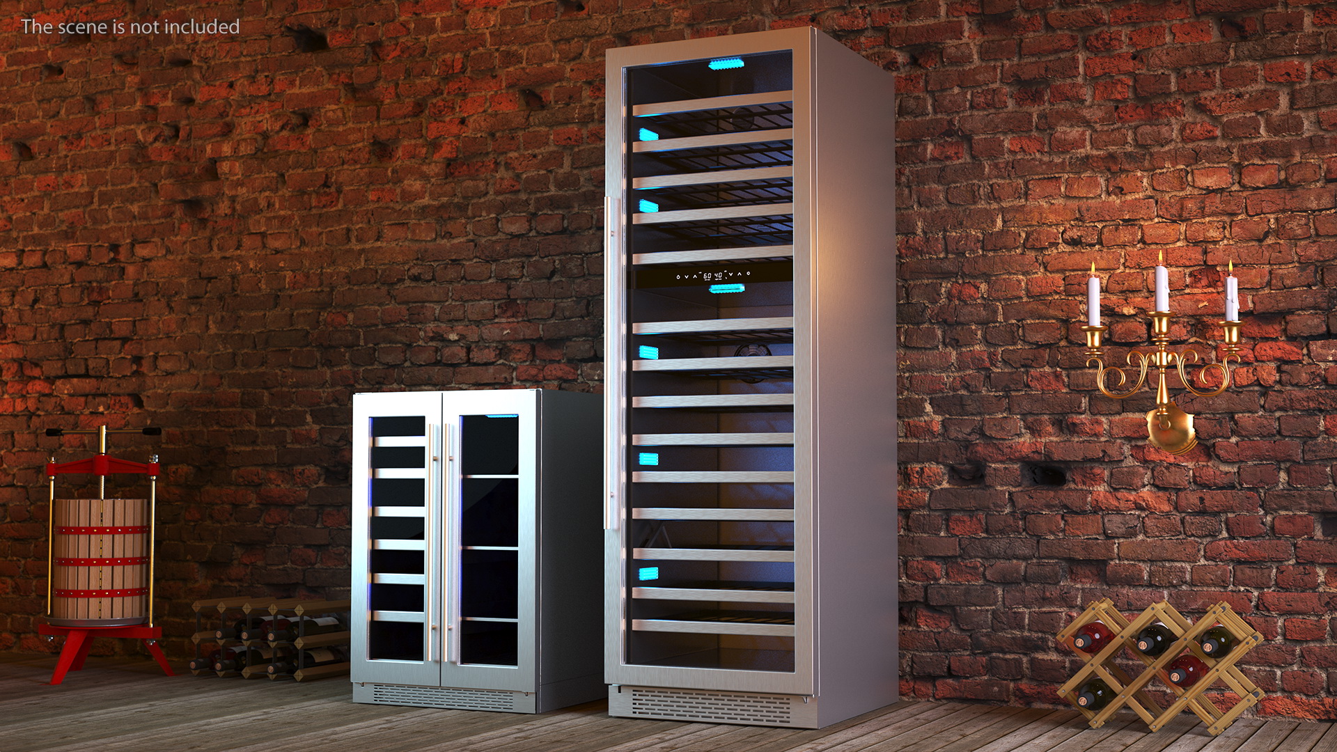 Wine Cooler Set Full Compact and Dual Zone 3D