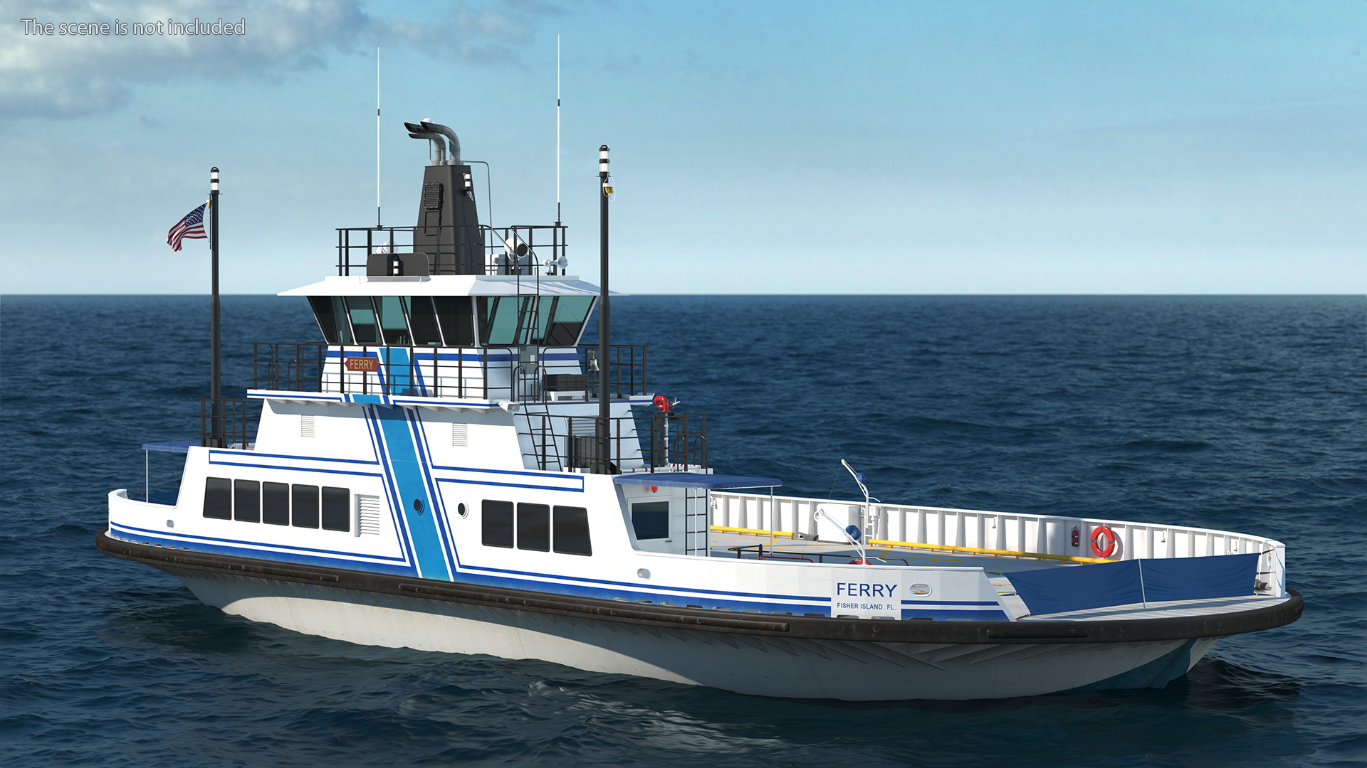 Fisher Island Ferry Ship 3D model