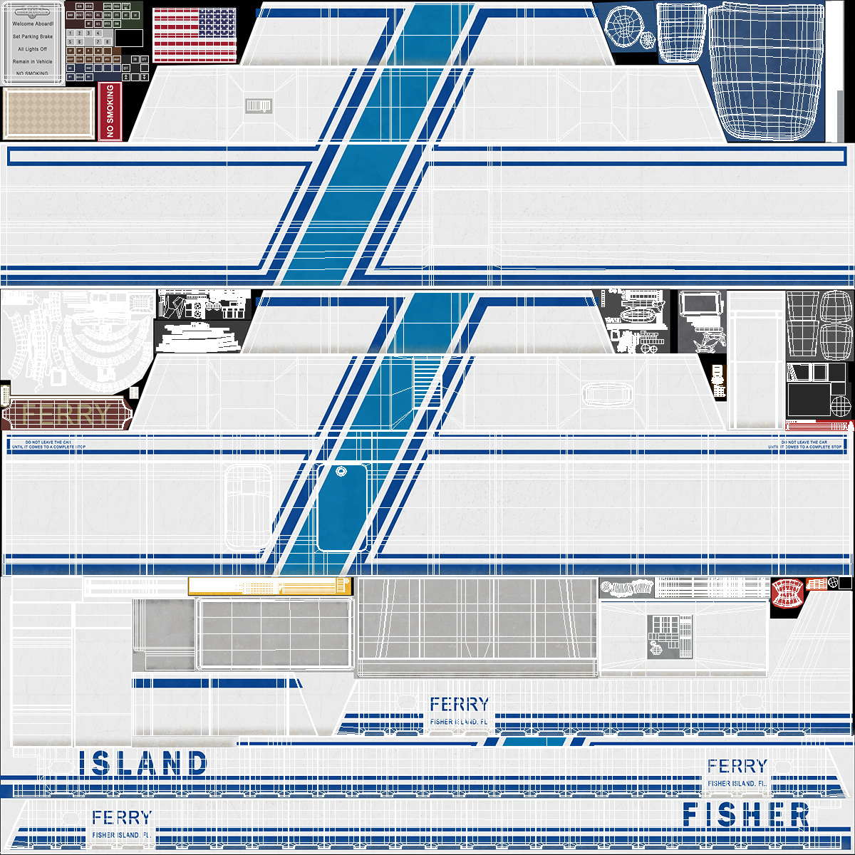 Fisher Island Ferry Ship 3D model