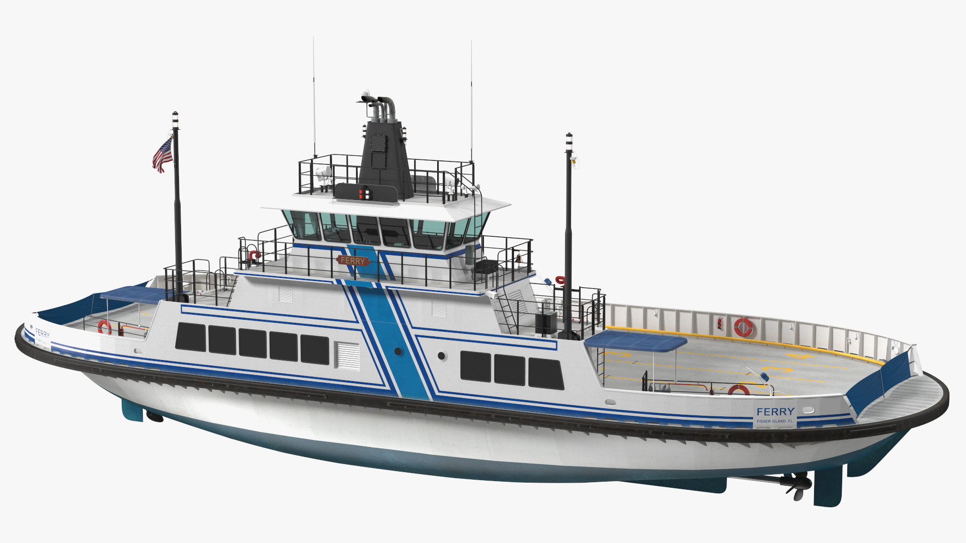 Fisher Island Ferry Ship 3D model