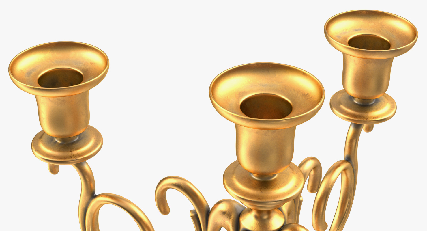 3D model Candlestick 5 Branch Gold