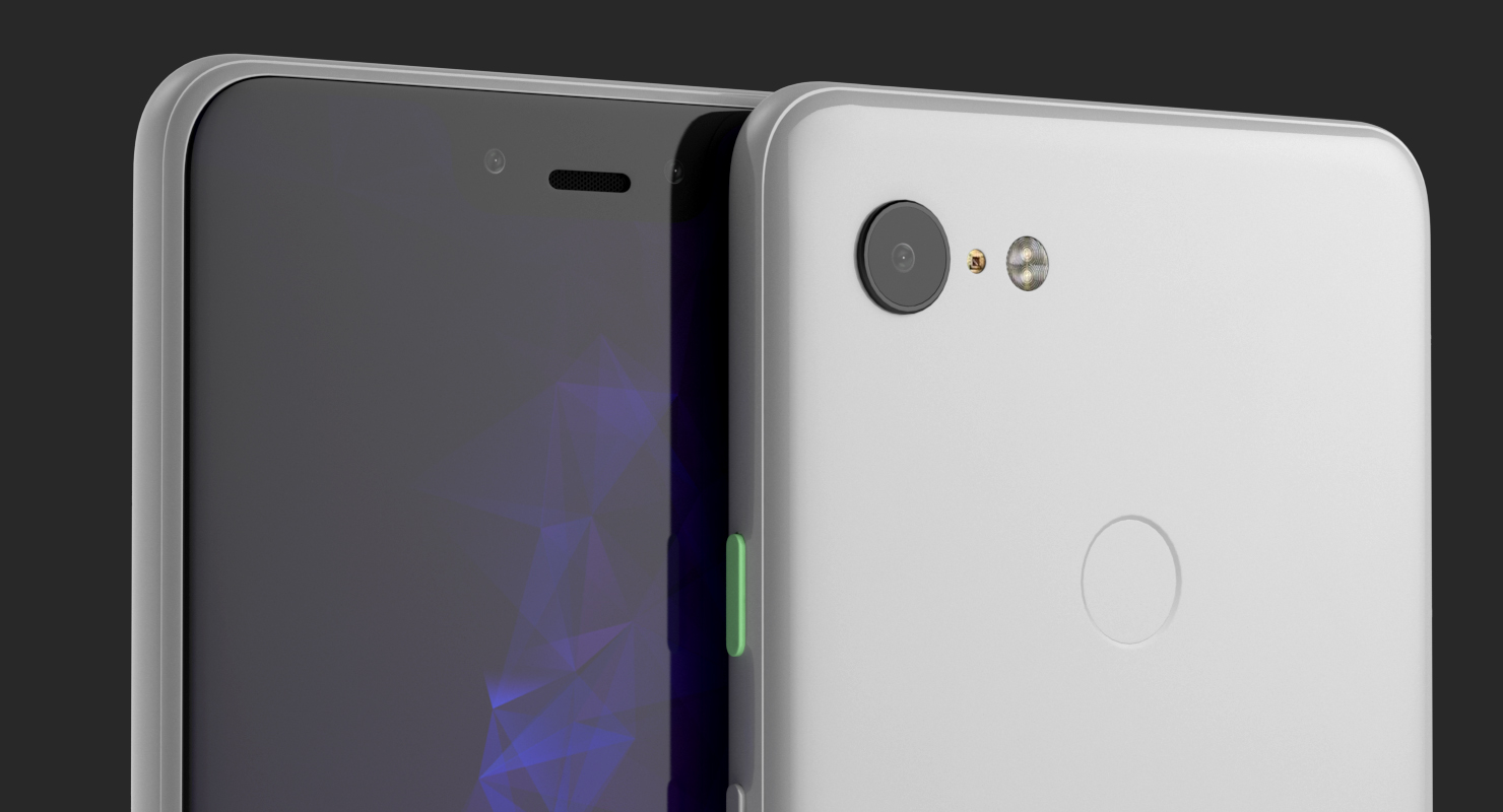 3D model Google Pixel 3 and Pixel 3XL Smartphone White