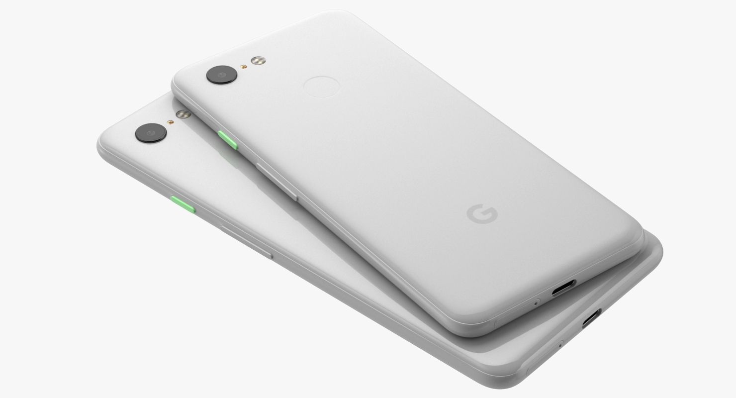 3D model Google Pixel 3 and Pixel 3XL Smartphone White