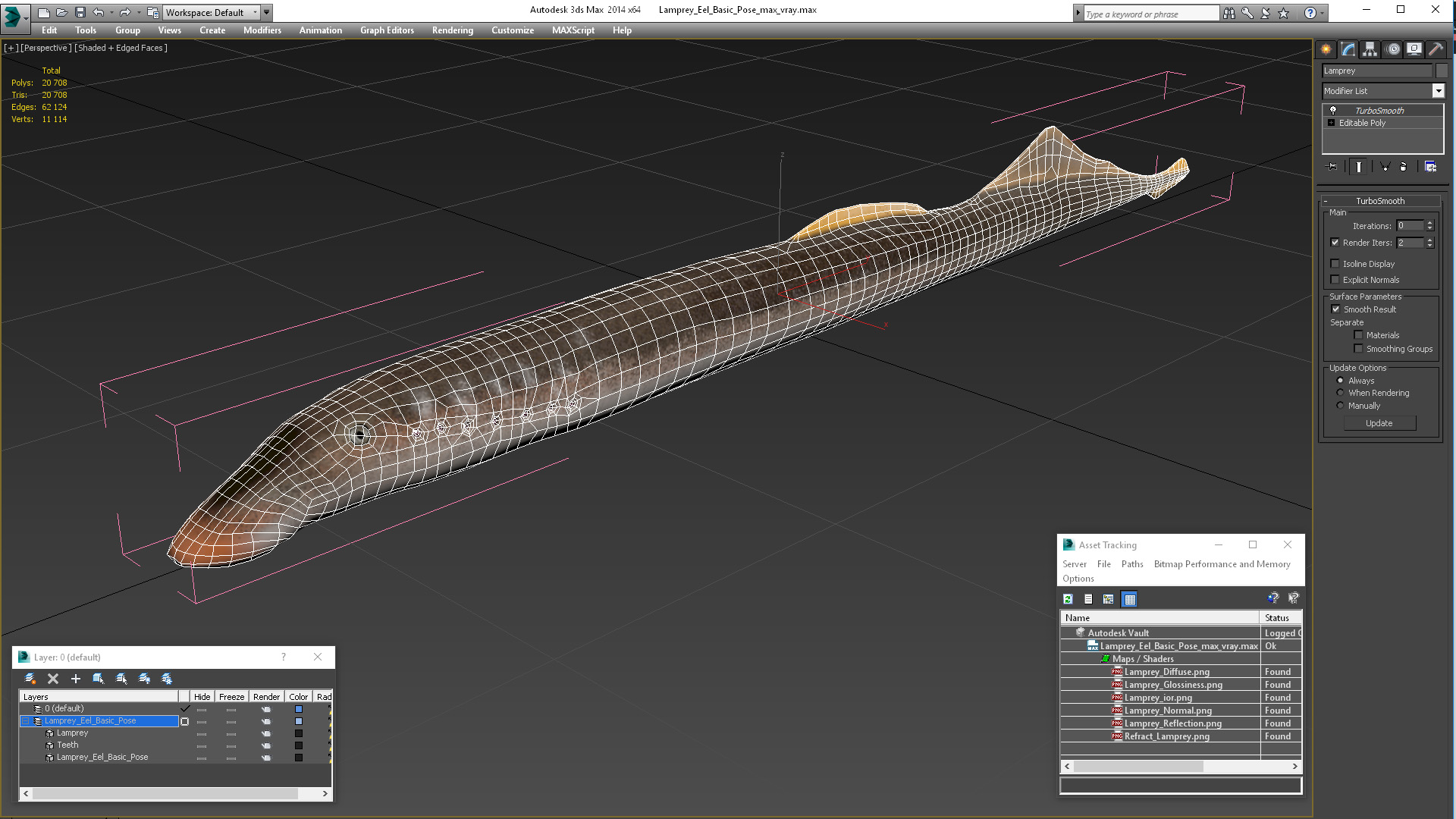 Lamprey Eel Basic Pose 3D