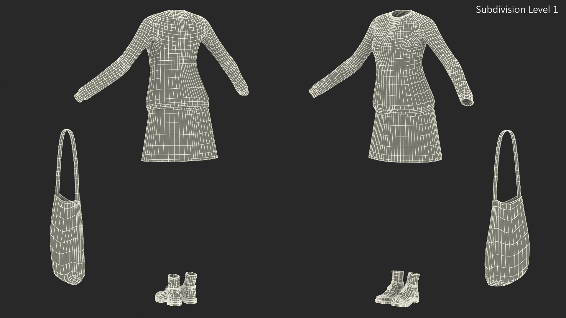 Casual Streetwear Girl Outfit 3D model