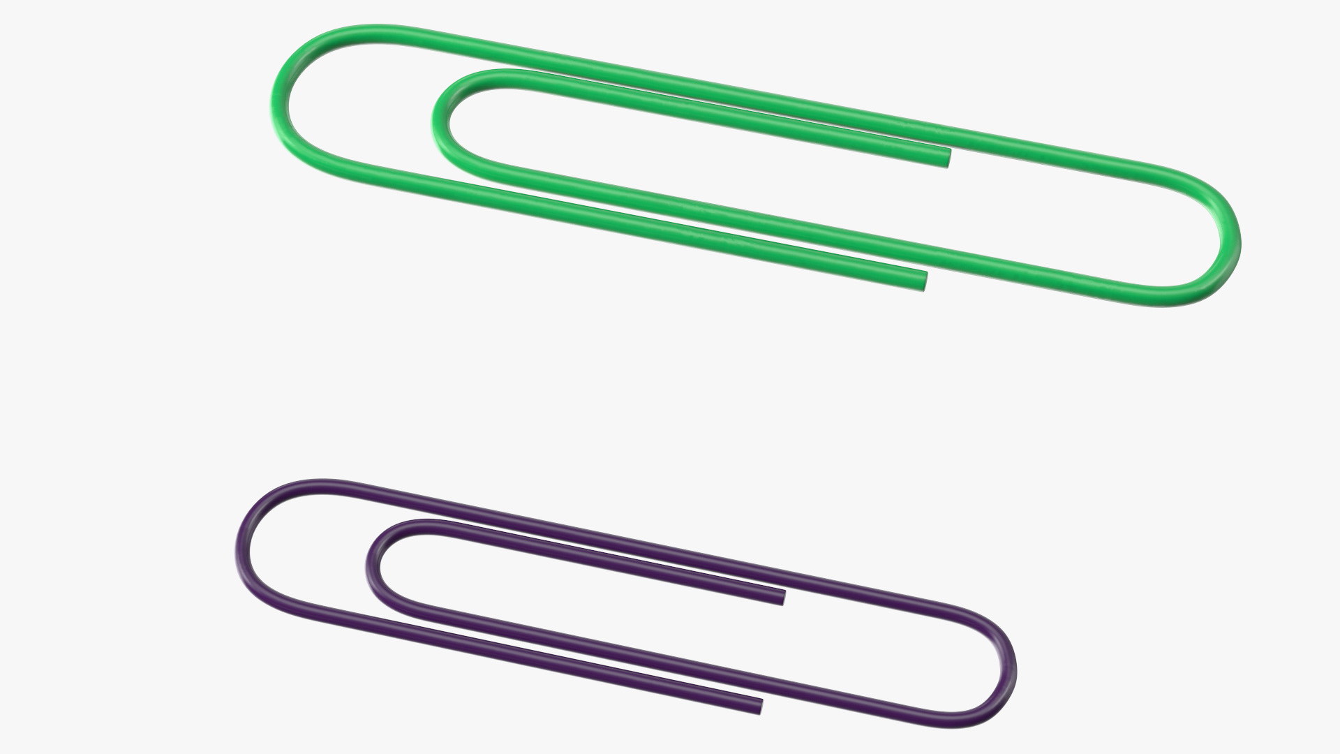 Paper Clip Oval Shape Color 3D