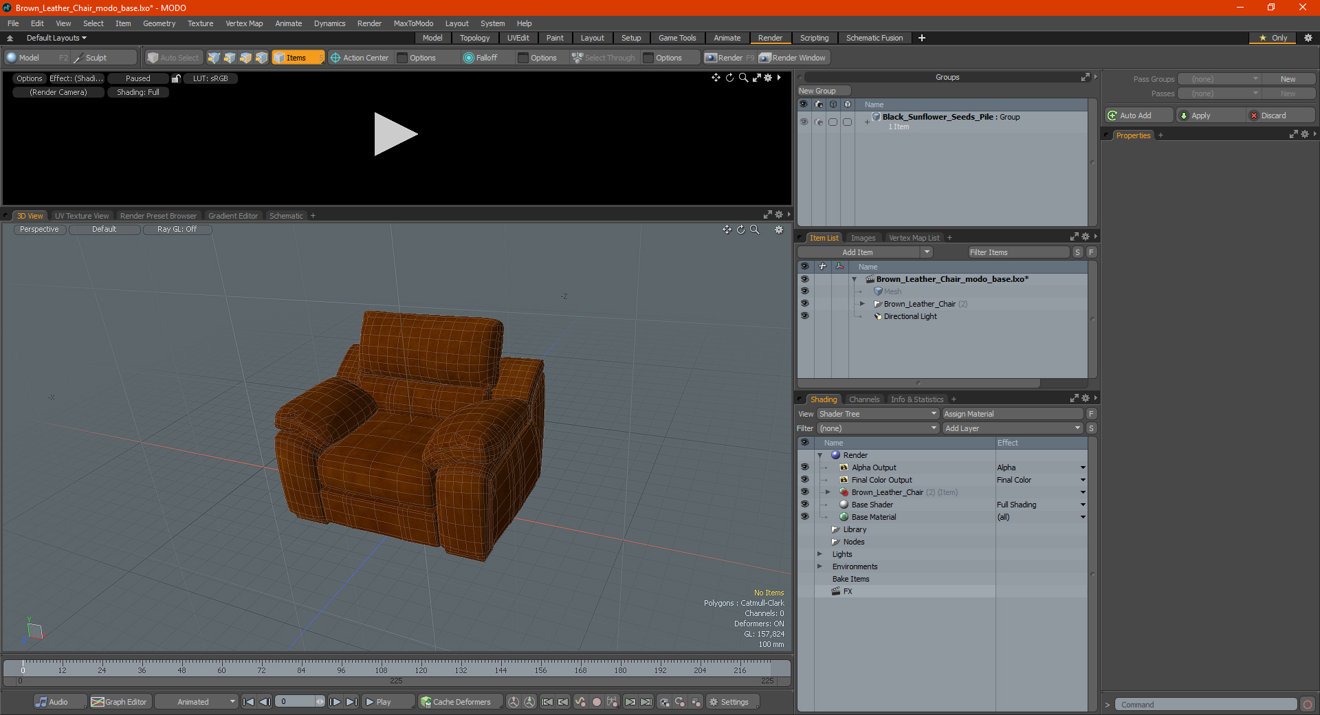 Brown Leather Chair 3D model