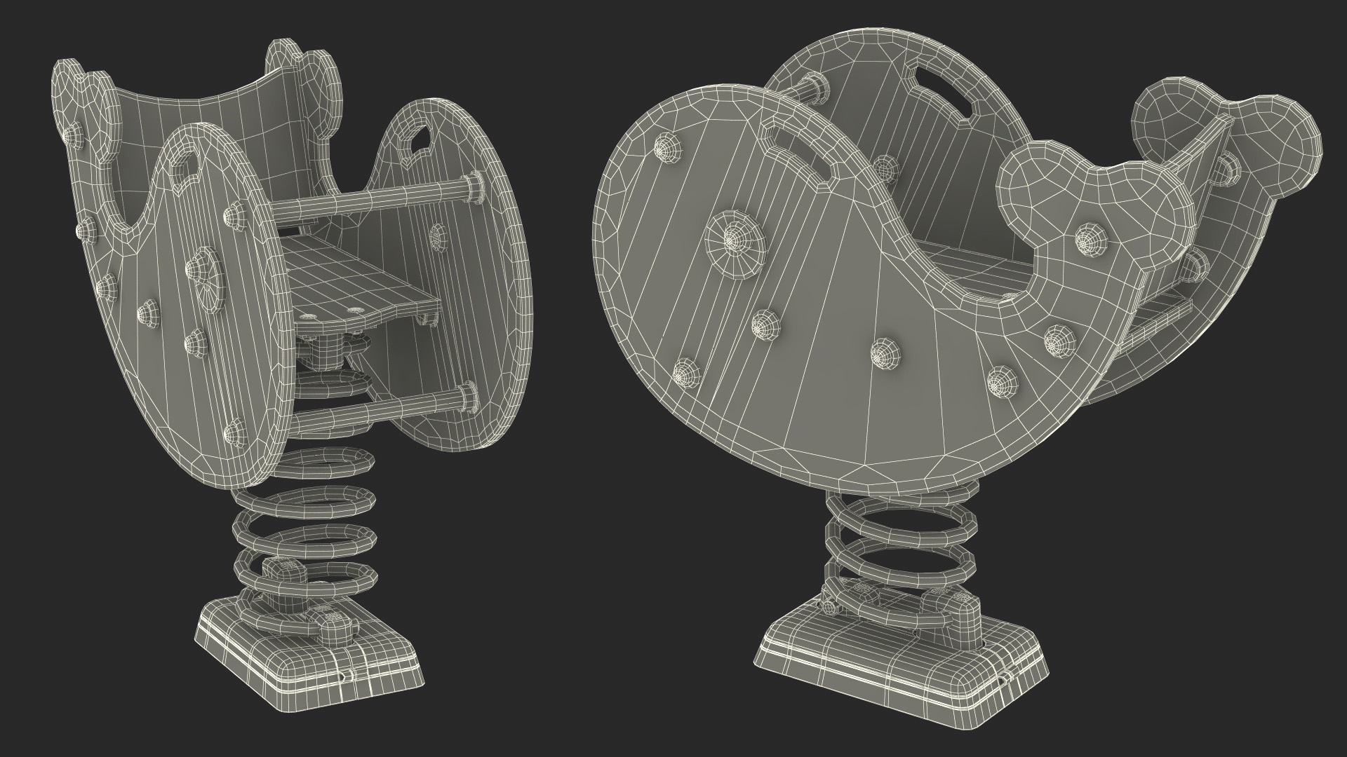 3D Sawdust Child Playground with Spring Swings model