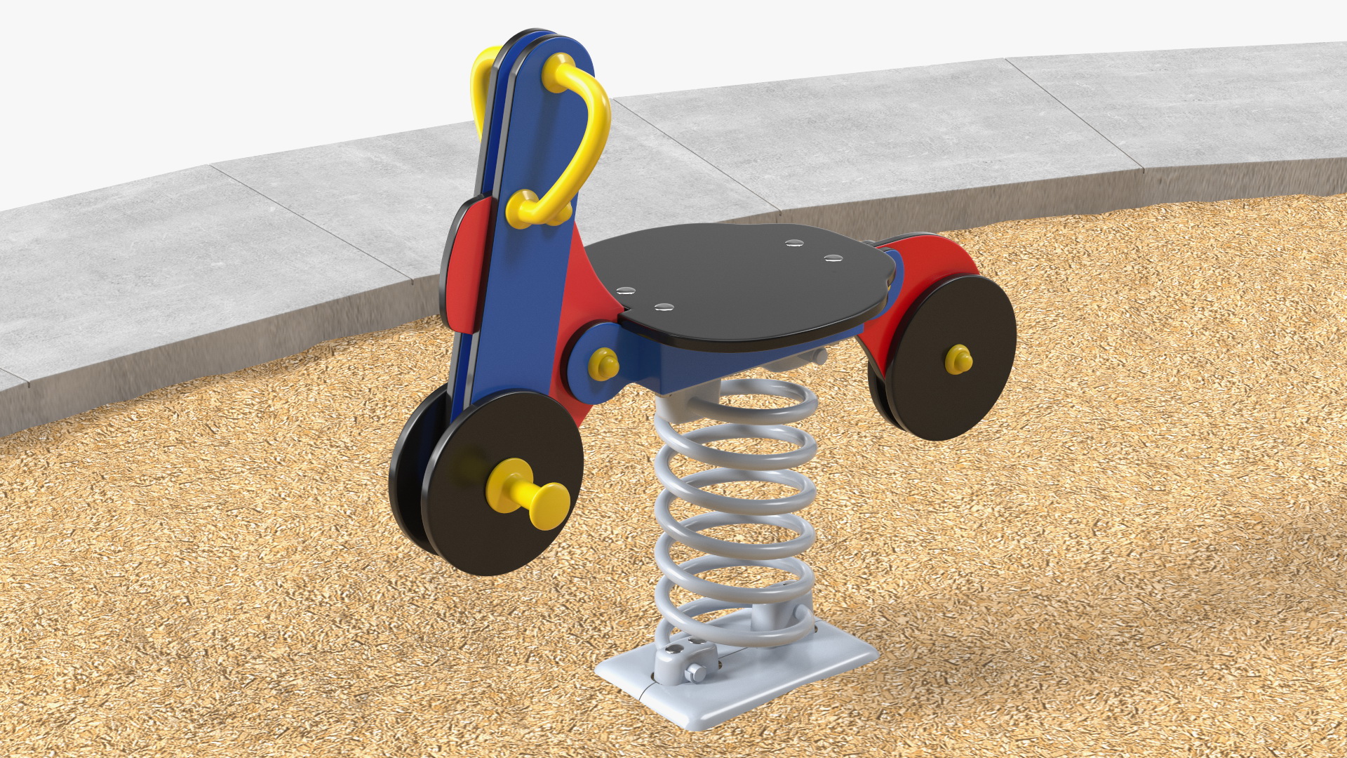 3D Sawdust Child Playground with Spring Swings model