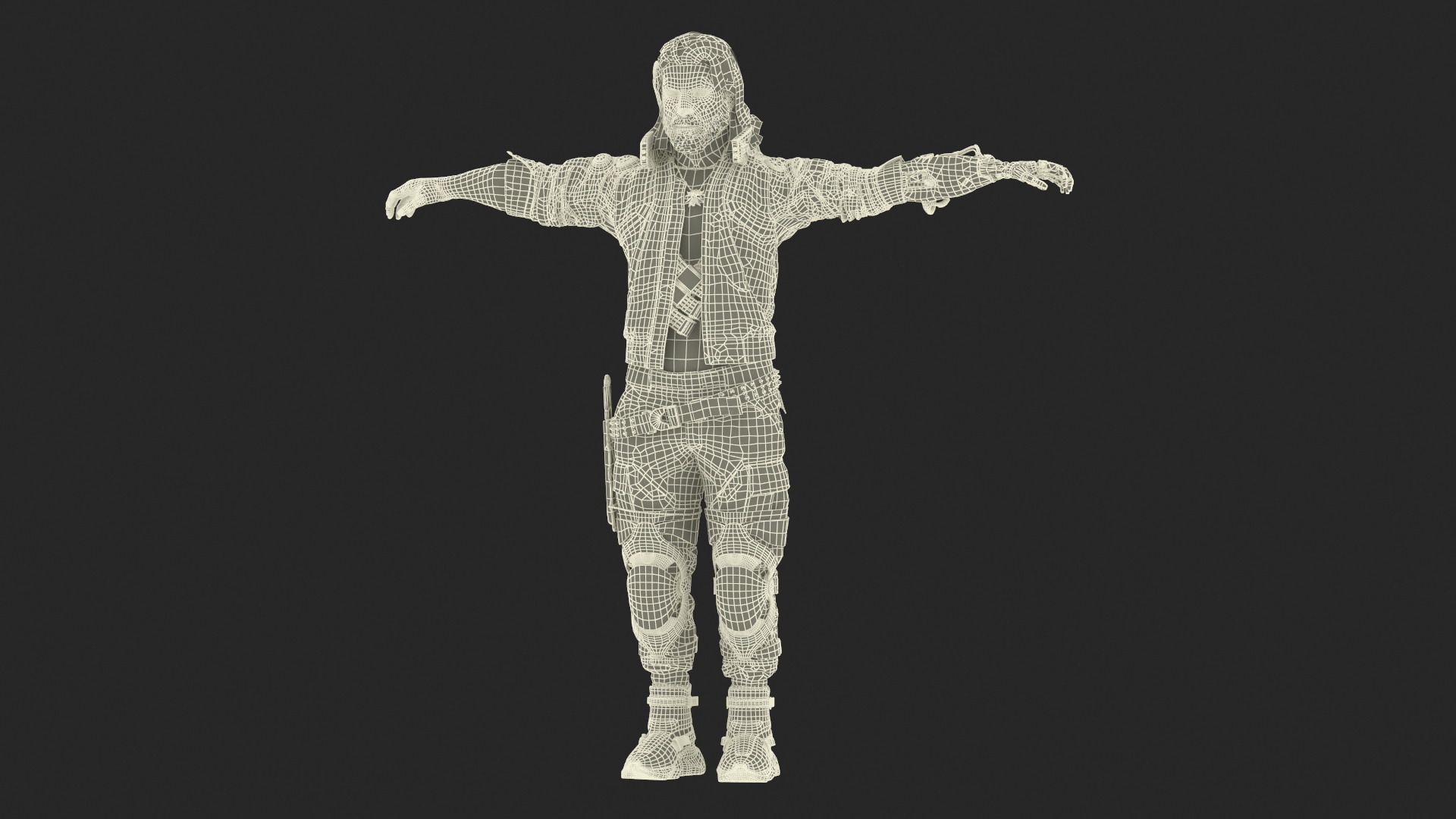 3D Cyberpunk 2077 Geralt Character T-Pose model