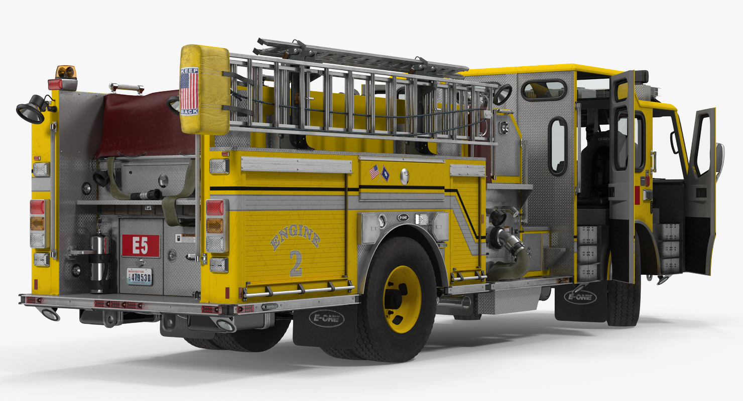 3D Fire Apparatus E One Quest Wyoming Rigged