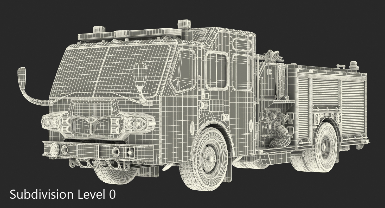 3D Fire Apparatus E One Quest Wyoming Rigged