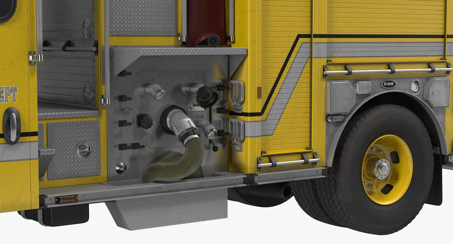 3D Fire Apparatus E One Quest Wyoming Rigged