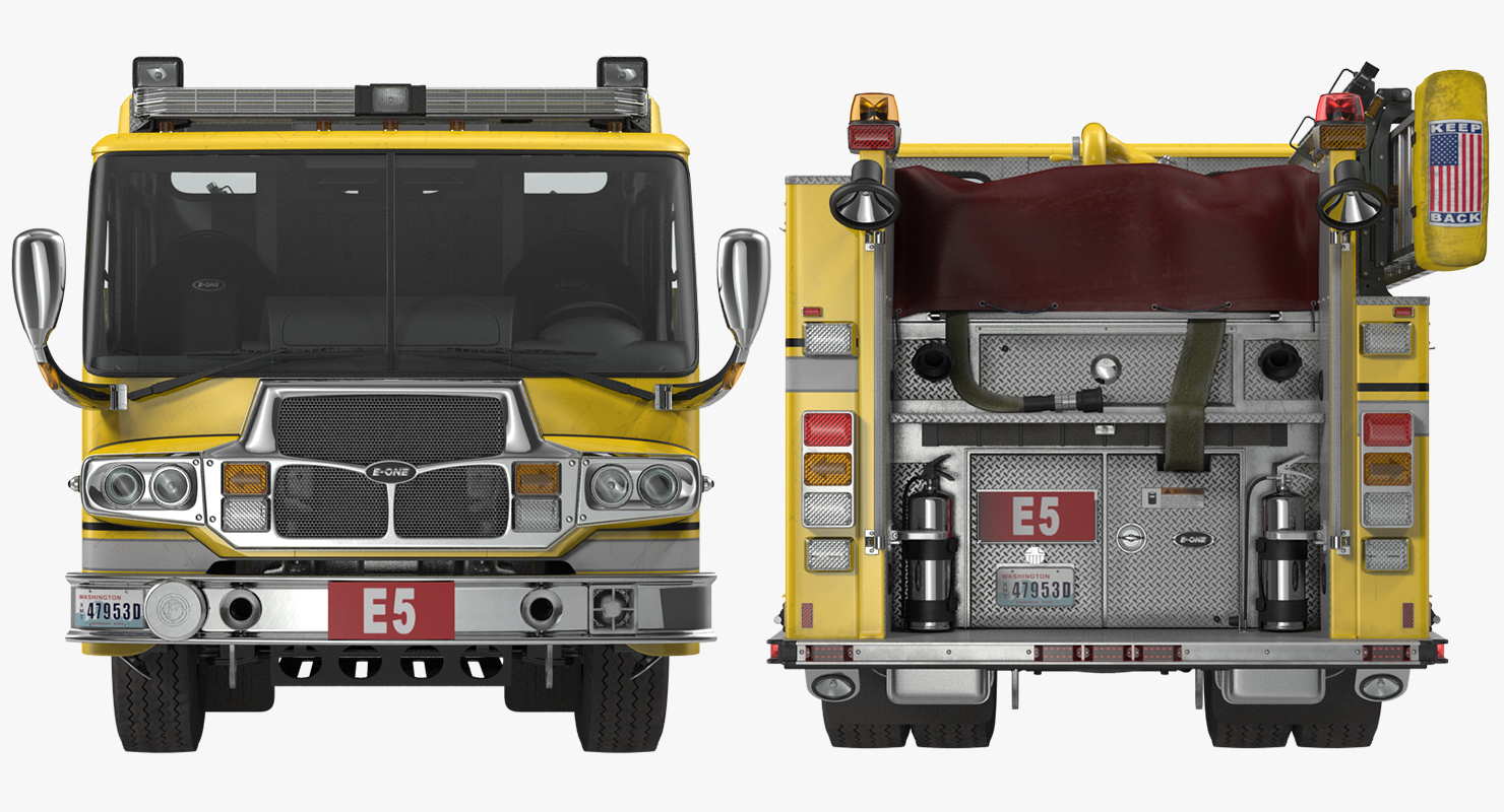 3D Fire Apparatus E One Quest Wyoming Rigged