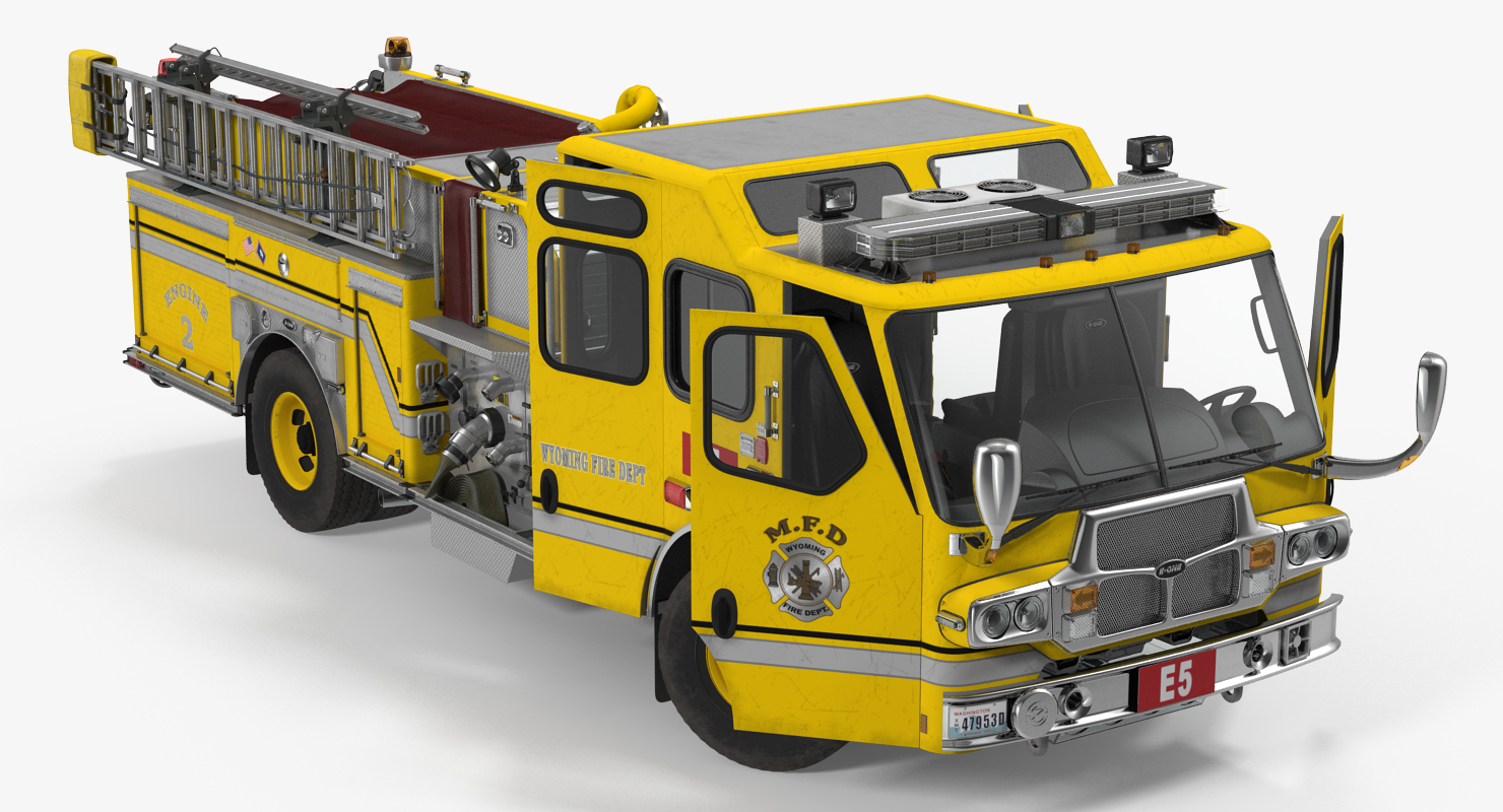 3D Fire Apparatus E One Quest Wyoming Rigged