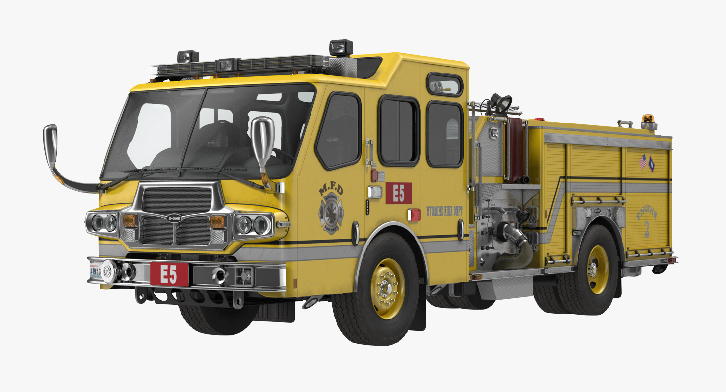 3D Fire Apparatus E One Quest Wyoming Rigged