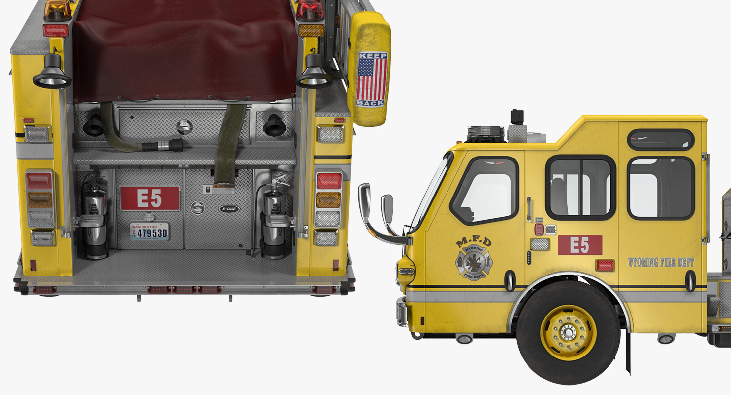 3D Fire Apparatus E One Quest Wyoming Rigged