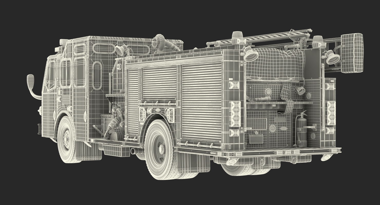 3D Fire Apparatus E One Quest Wyoming Rigged