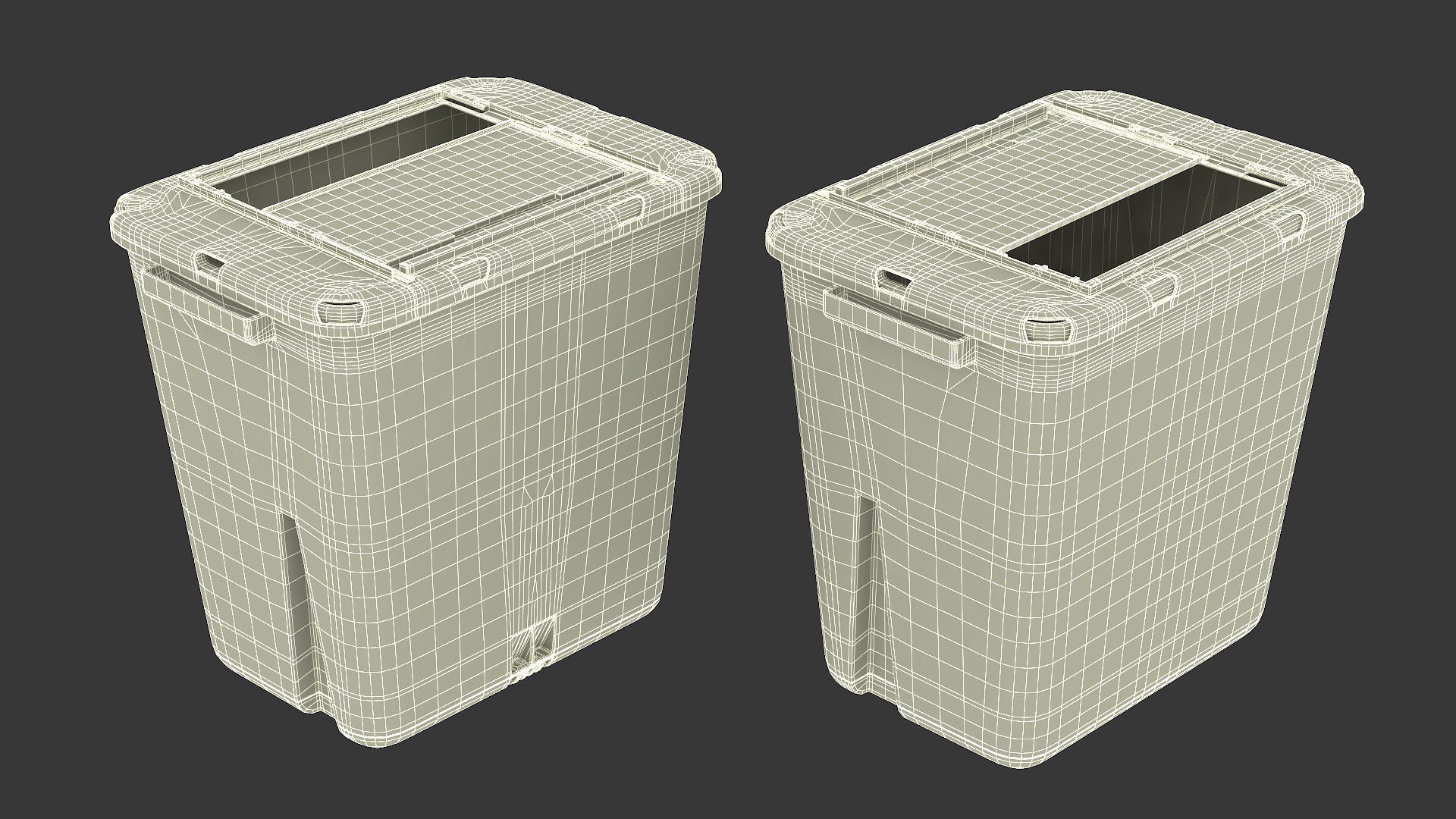 3D Waste Container 7L Plastic