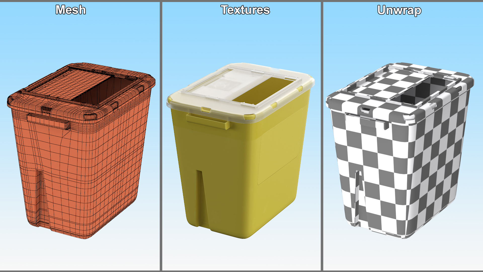 3D Waste Container 7L Plastic